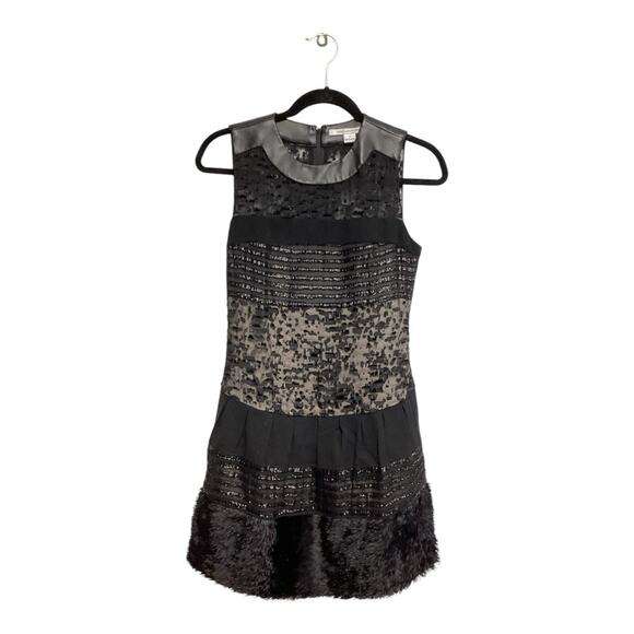 Diane Von Furstenberg Alty Astra Black Shift Knee Length Dress Size 0 - Picture 3 of 7